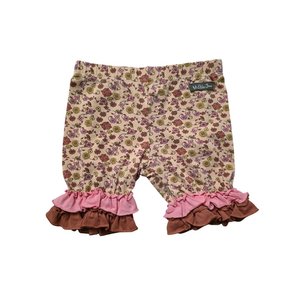 Matilda Jane Stay Positive Shorties Floral Ruffle Hem Shorts Pink Size 6